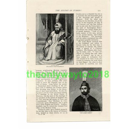 Sultan Selim & Abdul Medjid of Turkey, Book Illustration (Print), 1893