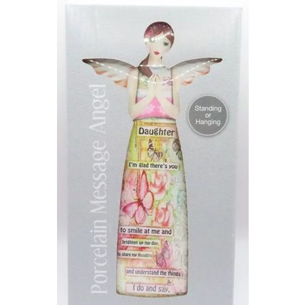 Daughter Porcelain Message Angel Plaque Freestanding or Wall 24 CM Gift Home