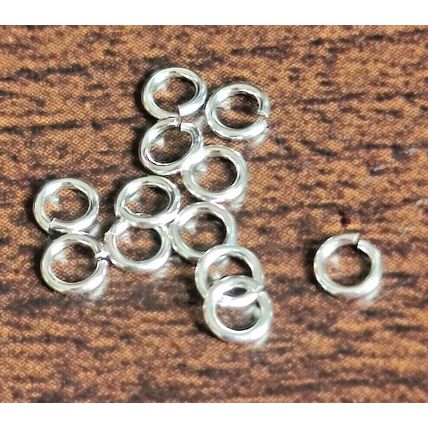 3.5mm Sterling Silver Open Jump Rings 0.94mm wire 19 gauge 925 Silver C22