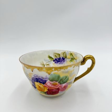 Antique T&V Limoges France Roses Gold Gilt Hand Painted Edwardian Age Tea Cup