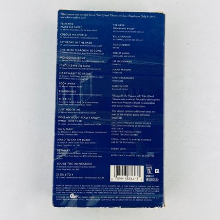 Chicago in Concert at the Greek Theatre VHS Video Tape