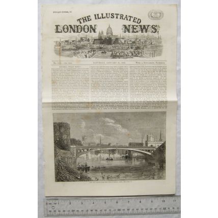 1863 engraving - New Iron Bridge over The Ouse at Lendal, York