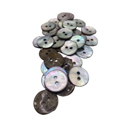 15mm Smokey Gray Shell Buttons Round 2 Hole Knitting Sewing Crafts