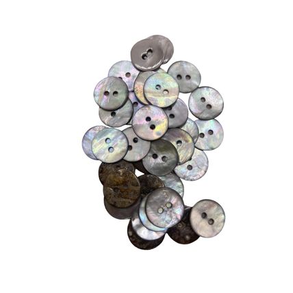 15mm Smokey Gray Shell Buttons Round 2 Hole Knitting Sewing Crafts