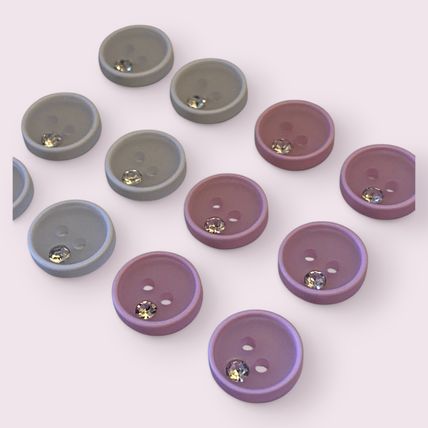 11mm Baby Shirt Buttons For Knitting Pink Or White Sewing Diamond Imitation Stud
