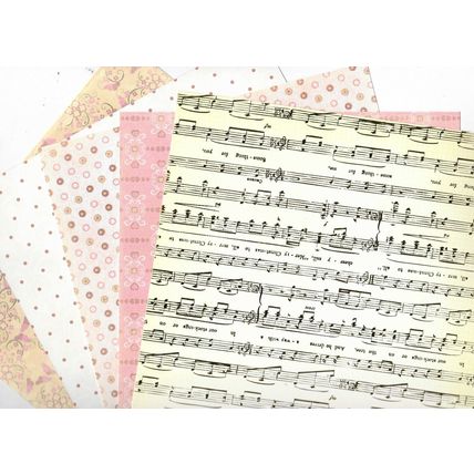 8"x8" Printed Card. 10 Sheets. Assorted Designs. Cardmaking Scrapbooking Craft