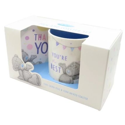 You're the Best Mug & Coaster Set Comes Boxed 8.5 CM Ceramic Teddy Detail Gift