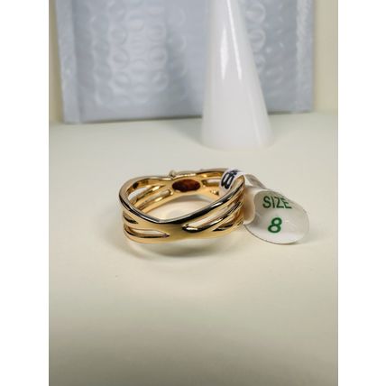 Bomb Party Sz8 Ring Fashion Jewelry RBP Purple Fire Opal Crisscross Rose Gold Pl