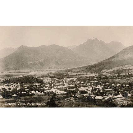 Stellenbosch Commanding Aerial South Africa Old Real Photo Postcard