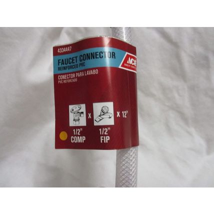Faucet Connector Supply Line 1/2" Compression x 1/2" FIP x 12" 2 Pack