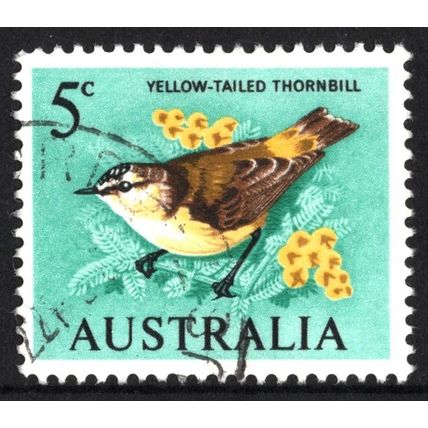 AUSTRALIA 1966: BIRDS DEFINITIVES - 5c YELLOW-TAILED THORNBILL USED (G2)