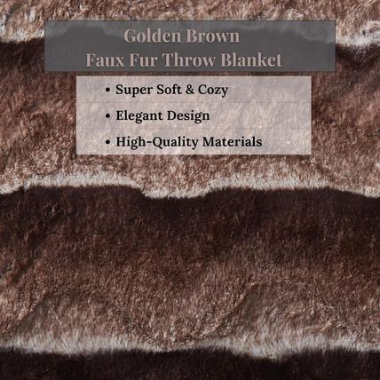 Tache Faux Fur Throw Blanket Brown 50 X 60 Inch Elegant Super Soft Warm Dark Gol