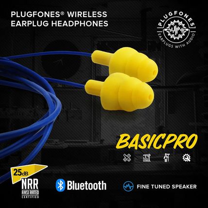Plugfones Basic Pro Earplug Headphones Wireless Bluetooth In-Ear Earplug Earbuds
