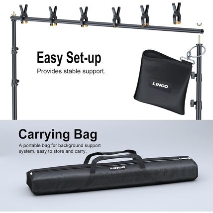 LINCO Backdrop Stand for Parties Kit 10X7 Ft Adjustable Back Drop Photography St