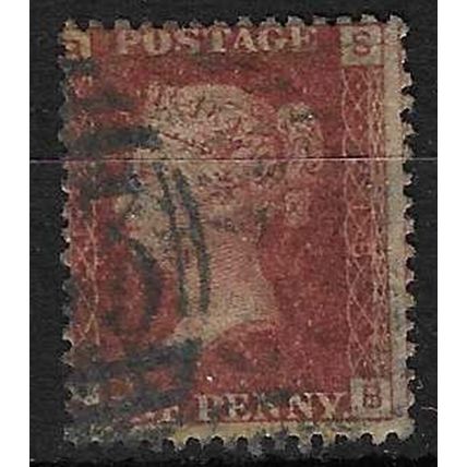 GB 1858 QUEEN VICTORIA 1d RED PLATE 215 OF USED SG43/44 SB