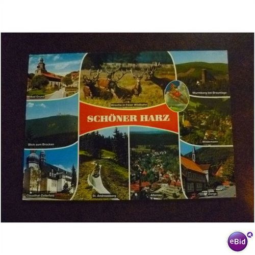 Germany 1988 Schoner Harz Postcard Altenau Stags slogan