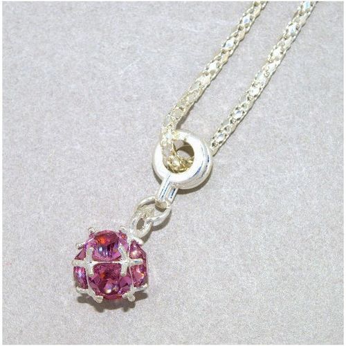 Fine Purple Crystal Silver Plated Charm Pendant Necklace Chain Jewellery 1667