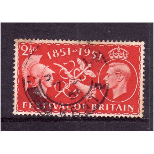 GREAT BRITAIN 1951 FESTIVAL OF BRITAIN 2 1/2d SCARLET SG513 FINE USED#4