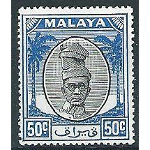 Perak 1950 SG145 50c Black & Blue Mounted Mint .. ..