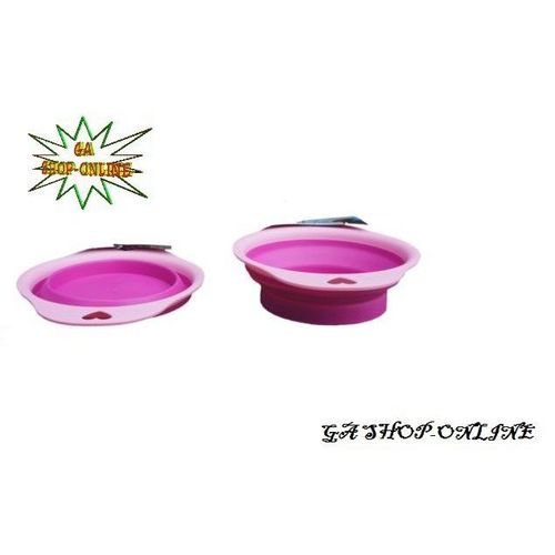 Pink Collapsible Pet Bowl - Brand New