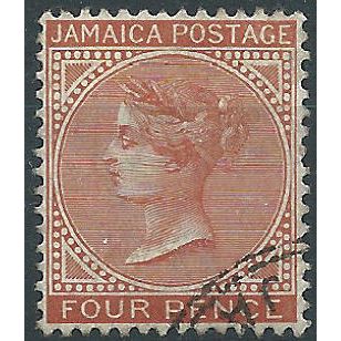 Jamaica 1880 SG22 4d Red-Orange Very Fine Used .. ..
