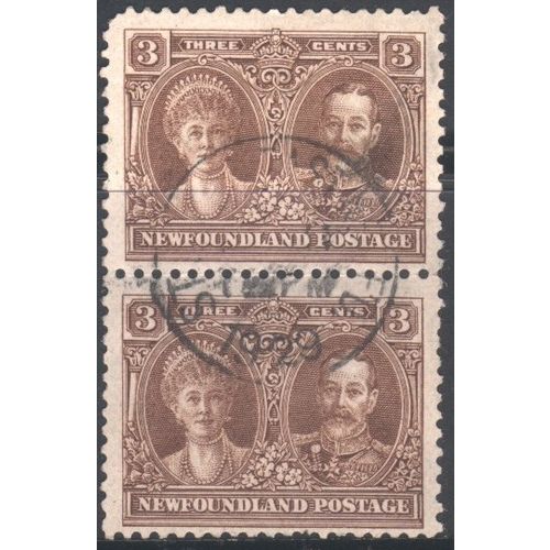 Newfoundland 1928 - SG181 - 3c brown - King George V and Queen Mary x 2 - used