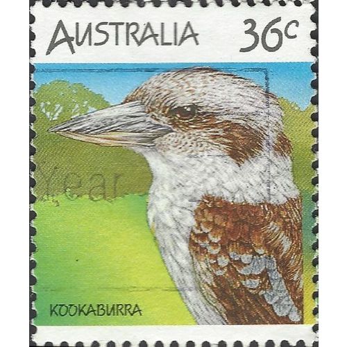 AUSTRALIA, BIRDS, Kookaburra, Dacelo novaeguineae, green 1986, 36c