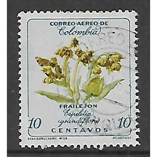 COLOMBIA 1960 COLOMBIAN FLOWERS 10c ESPELITIA GRANDIFLORA SG1015 FINE USED