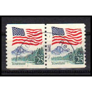 Used 2280 25c U.S. Flag Fine CNP Left 1 PA1060