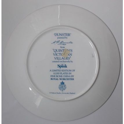 Royal Worcester DUNSTER Plate, Quinton's Victorian Villages