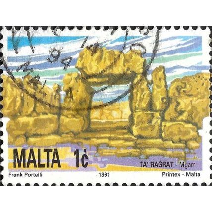 MALTA, Ta Hagrat Neolithic temple, yellow 1991, 1c, #4