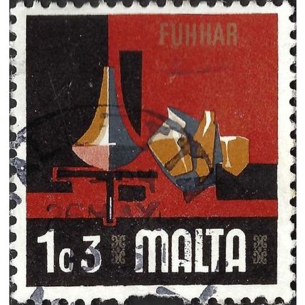MALTA, Pottery, red & black 1973, 1c3, #4