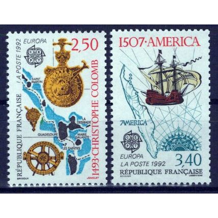 France 2287-2288 MNH Ships Maps Europa Exploration ZAYIX 0924S0047M