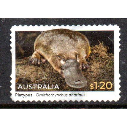 AUSTRALIA: 2023 NATIVE ANIMALS, $1.20 PLATYPUS USED SELF-ADHESIVE STAMP. 032/033