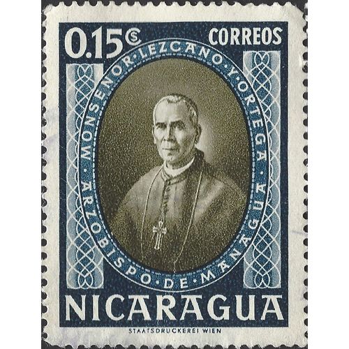 NICARAGUA, Archbishop Lezcano y Ortega, blue 1959, $0.15