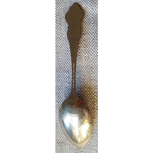 Banff Alberta Canada Souvenir Teaspoon Tea Spoon Mt. Rundle Banff Ave. 5-1/8"