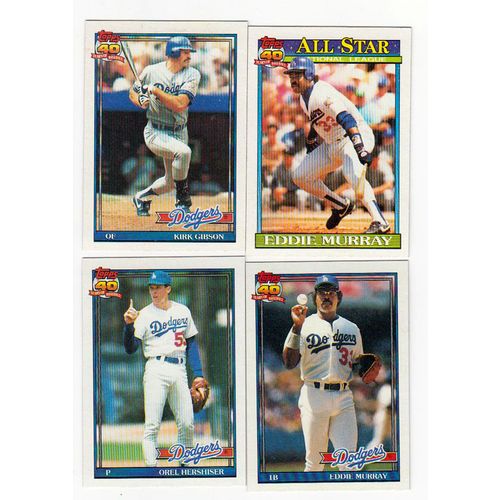 1991 Topps Los Angeles Dodgers team set with traded - 37 cards- Factory Fresh!