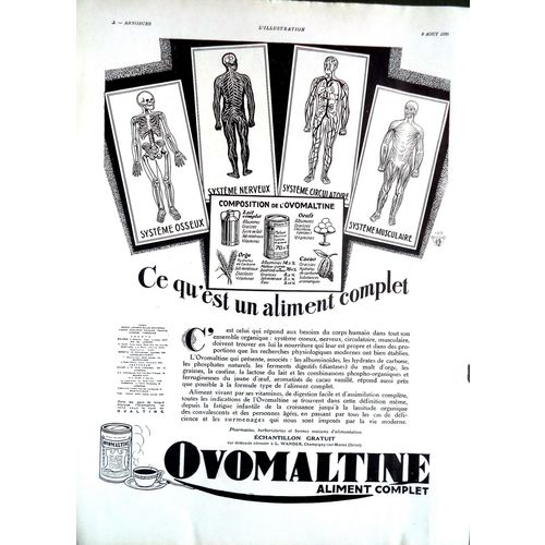 1930s Art Deco OVOMALTINE Food Original Advertisement print Ad Resto Decor Gift