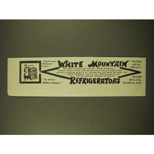 1918 White Mountain Refrigerators Ad - The chest with the chill in it