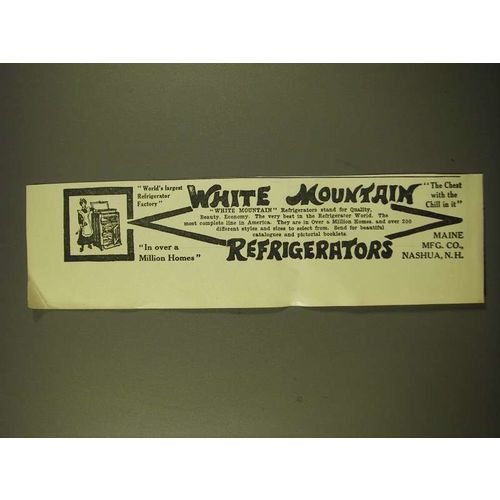 1918 White Mountain Refrigerators Ad - World's largest refrigerator factory
