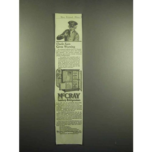 1918 McCray Sanitary Refrigerator Ad - Uncle Sam