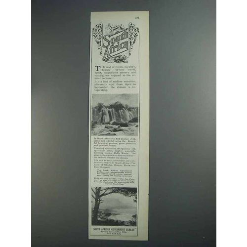 1927 South Africa Tourism Ad
