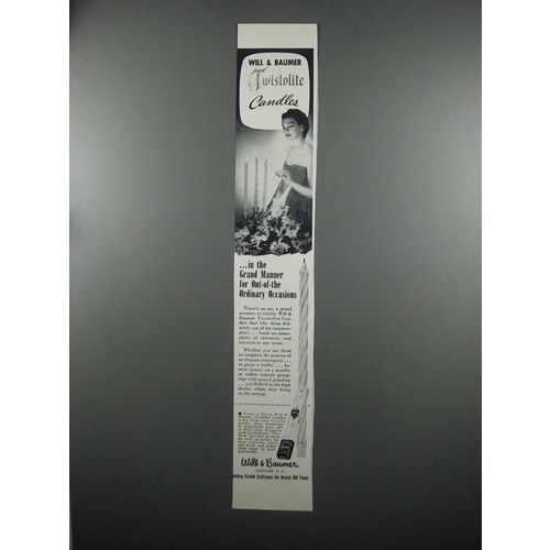 1953 Will & Baumer Twistolite Candles Ad