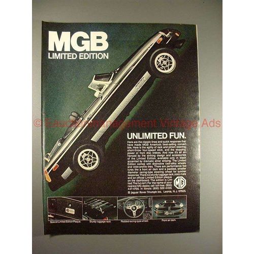 1979 MG MGB Limited Edition Car Ad, Unlimited Fun!!