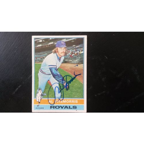 1976 Topps Card # 144 Al Fitzmorris W/ Autograph Kansas City Royals