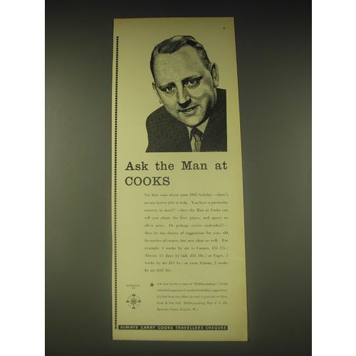1962 Cooks Travellers Cheques Ad - Ask the man at Cooks