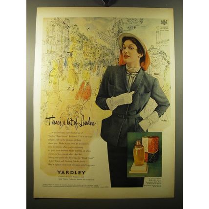 1950 Yardley Bond Street Perfume Ad - There's a bit of London