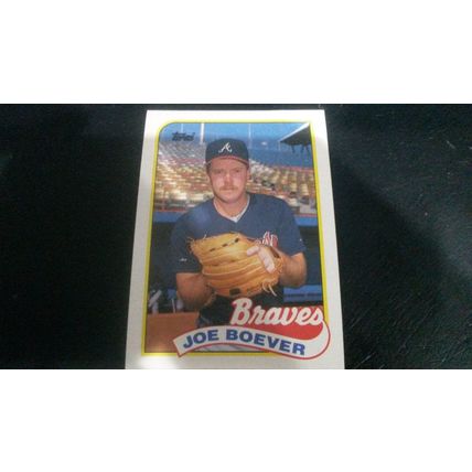 1989 Topps Card # 586 Joe Boever Excellent (5) Atlanta Braves