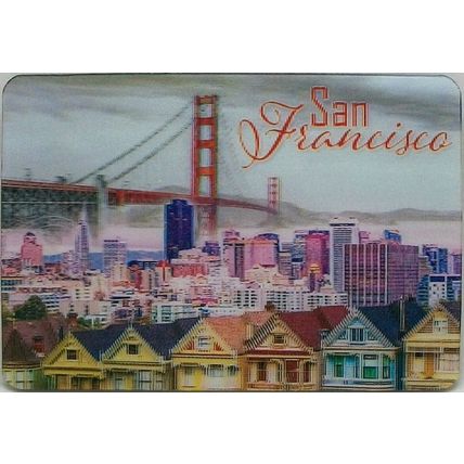San Francisco With Row Houses 3D Fridge Magnet