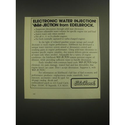 1981 Edelbrock Vara-Jection System Advertisement